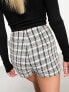 Фото #3 товара ASOS DESIGN wrap skort with buckle details in mono check