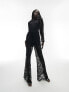 Фото #1 товара Topshop lace straight leg jumpsuit in black