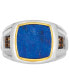 ფოტო #2 პროდუქტის Men's Lapis Lazuli & Chocolate Diamond (1/10 ct. t.w.) Ring in Sterling Silver & 14k Gold