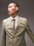 Фото #3 товара Topman slim double breasted suit jacket in light khaki