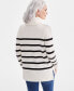 Фото #4 товара Women's Striped Cozy Turtleneck Tunic Sweater, Created for Macy's