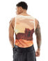 ASOS DESIGN muscle fit vest with scenic all over print