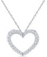 Фото #1 товара Macy's diamond Heart 18" Pendant Necklace (1/10 ct. t.w.) in 10k White Gold