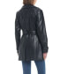 Фото #2 товара Women's Faux Leather Single-Breasted Fitted Trench Coat
