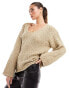 Фото #2 товара NA-KD structured knitted jumper in beige