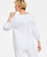 Фото #2 товара Women's 100% Linen Woven Square-Neck Top, Created for Macy's