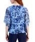 Фото #2 товара Women's Printed Poncho-Sleeve Necklace Top, Created for Macy's
