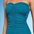 Фото #2 товара Women's Shirred Bandeau One Piece Swimsuit - Shade & Shore Teal Blue XL
