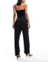 Фото #5 товара ASOS DESIGN decon belt trouser with linen in black