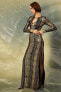 Фото #1 товара Kadın Siyah Desenli Elbise 3WAK80151FK