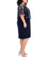 Фото #3 товара Plus Size Printed Cape-Overlay Sheath Dress