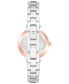 Women's Silver-Tone and Rose Gold-Tone Alloy Bangle with Silver Glitter Watch, 38mm