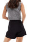 & Other Stories high waist crepe shorts in black