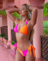 Фото #1 товара Moda Minx X Amber Jepson colour block tie side bikini bottom in pink and orange