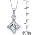 Фото #3 товара Sterling Silver White Cubic Zirconia Square Asscher-cut Necklace