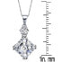 ფოტო #3 პროდუქტის Sterling Silver White Cubic Zirconia Square Asscher-cut Necklace