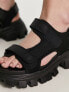 Фото #3 товара Stradivarius multi strap chunky sandal in black