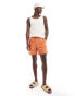 ASOS DESIGN swim shorts in mid length in orange palm tree print