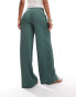 Vero Moda jersey crepe wide leg trousers in green Зеленый, XS - EU 34 - фото #3