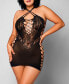 Фото #1 товара iCollection Women's Magnolia All Sheer Queen Size 1Piece Chemise in a Hosiery Fabric