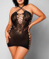 ფოტო #1 პროდუქტის iCollection Women's Magnolia All Sheer Queen Size 1Piece Chemise in a Hosiery Fabric