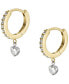 ფოტო #5 პროდუქტის Sadie Tokens of Affection Clear Glass Two-Tone Hoop Earrings