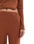 Vila textured stretch wide leg trouser co-ord in rust