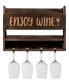 Enjoy Wine Wall Mounted Wine Rack with Wine Glasses, Set of 5