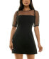 ფოტო #1 პროდუქტის Juniors' Imitation Pearl Scuba-Crepe Skater Dress