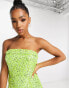 Forever New structured bandeau sequin mini dress in lime mix