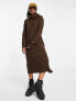 Фото #1 товара Only roll neck midi jumper dress in chocolate brown