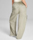 Фото #2 товара Women's Linen Blend Cargo Pants, Created for Macy's