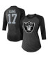 Women's Threads Davante Adams Black Las Vegas Raiders Player Name & Number Raglan 3/4-Sleeve T-shirt