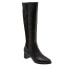 Trotters Kirby T2061-011 Womens Black Leather Zipper Knee High Boots