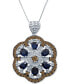 Фото #1 товара Le Vian chocolatier® Blueberry Sapphire (2-1/5 ct. t.w.) & Diamond (1-5/8 ct. t.w.) Openwork Flower 18" Pendant Necklace in 14k White Gold