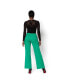Фото #2 товара Women's Wide-Leg Emerald Green High-Waist Pants