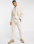 ASOS DESIGN super skinny wool mix suit waistcoat in stone twill