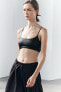 Faux leather crop top