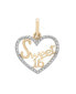 Фото #1 товара Wrapped diamond Sweet 16 Heart Charm Pendant (1/20 ct. t.w.) in 10k Gold, Created for Macy's