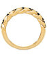Onyx Chain Link Statement Ring in Sterling Silver or 14K Yellow Gold Over Silver