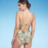 Фото #2 товара Women's Tropical Floral Print Shirred Medium Coverage One Piece Swimsuit - Kona