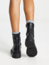 New Look chunky high ankle sock boots in black