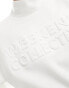 ASOS DESIGN Weekend Collective embossed high neck scuba sweatshirt in white