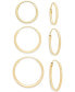 ფოტო #1 პროდუქტის 3-Pc. Set Small Endless Hoop Earrings in 10k Gold