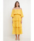 ფოტო #3 პროდუქტის Women's Off-The-Shoulder Tiered Maxi Dress