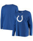 ფოტო #1 პროდუქტის Women's Plus Size Royal Indianapolis Colts Primary Logo Long Sleeve T-shirt