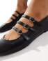 New Look triple strap ballet flat in black