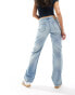 Weekday Arrow low waist regular fit straight leg jeans in aeon blue