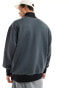 Фото #3 товара ASOS DESIGN oversized scuba half zip funnel neck sweatshirt in charcoal