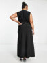 Фото #2 товара ASOS DESIGN Curve blouson sleeveless midi dress with pocket and split detail in black